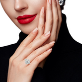 14K White Gold Round Diamond Cut Engagement Ring (6.30 g)
